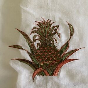 Pineapple Embroidered Tea Towel